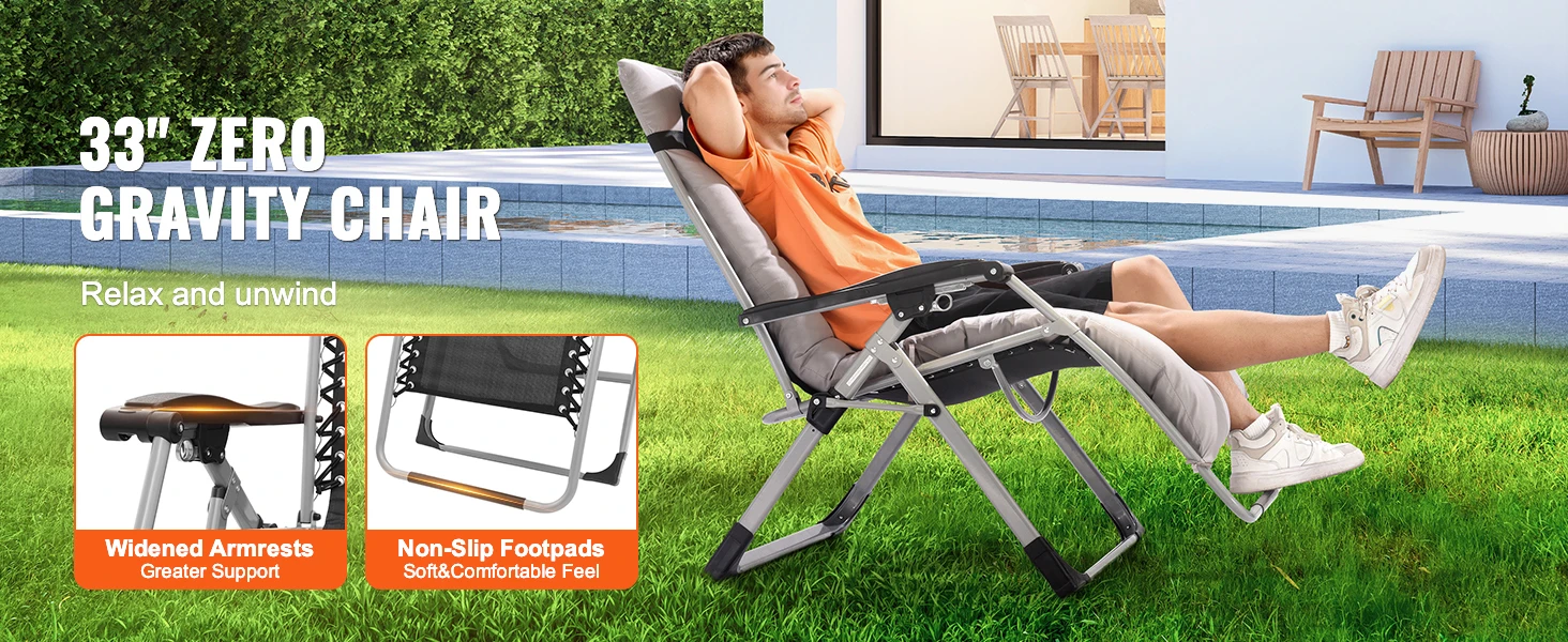 SucceBuy Zero Gravity Recliner with Cushion, Footrest & Cupholder - Image 10