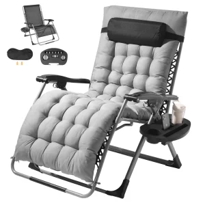 SucceBuy Zero Gravity Recliner with Cushion, Footrest & Cupholder