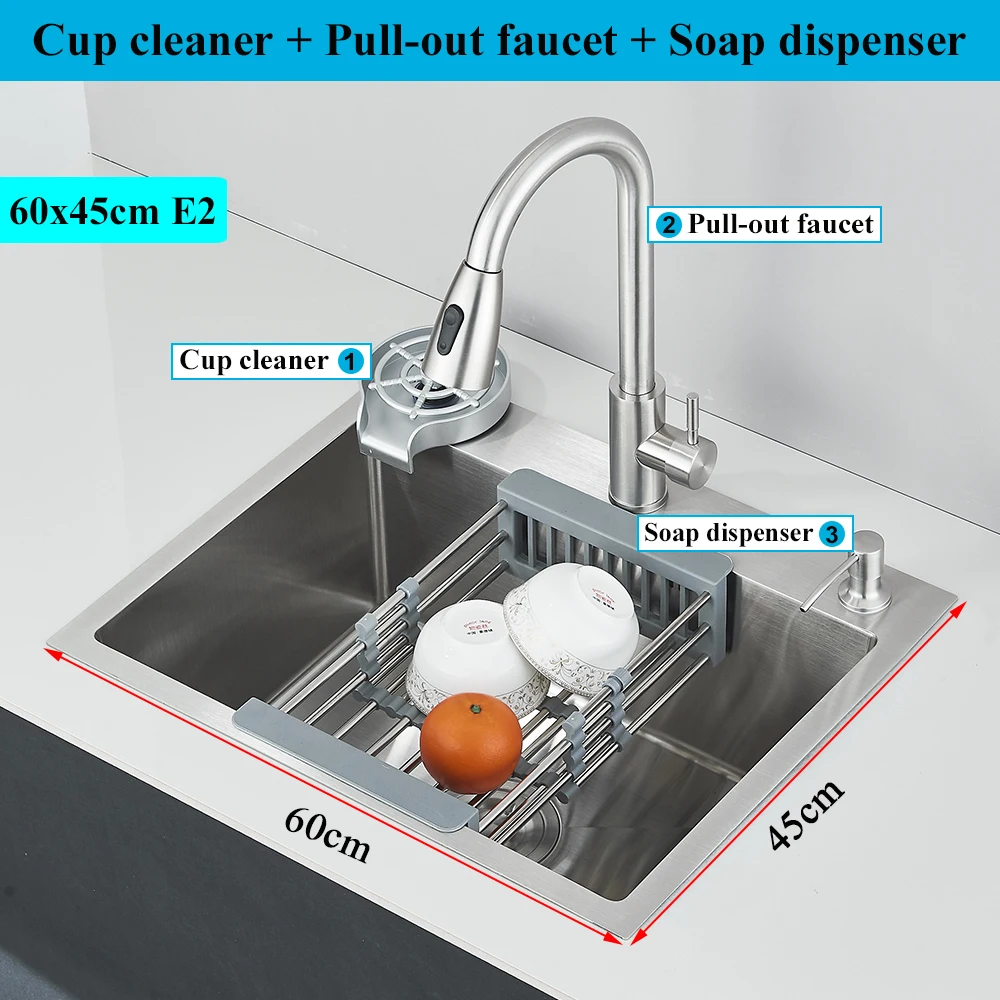 304 Stainless Steel Single Bowl Topmount Kitchen Sink - Image 9