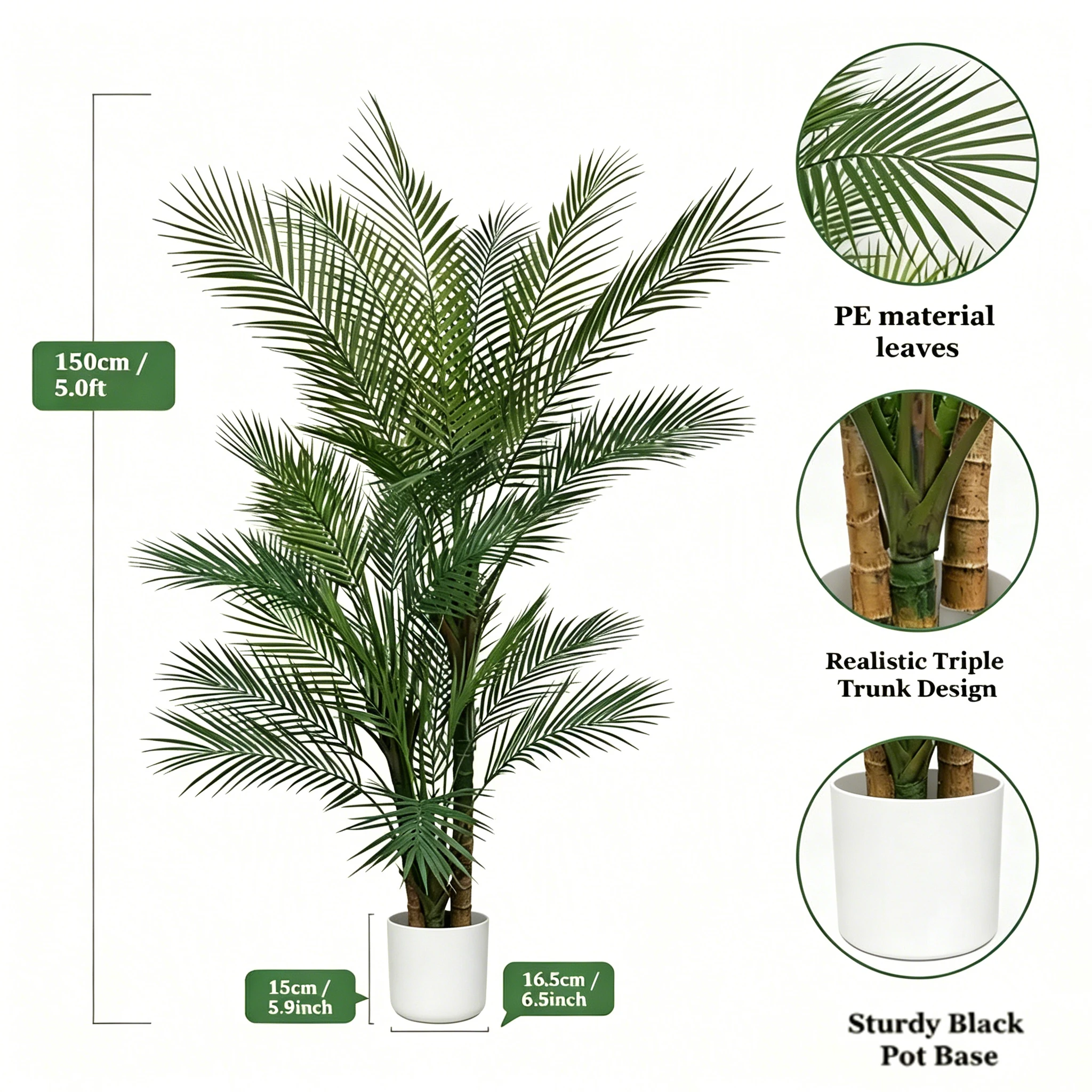 5/6FT UV-Resistant Tropical Plant with Decorative Pot - Image 7