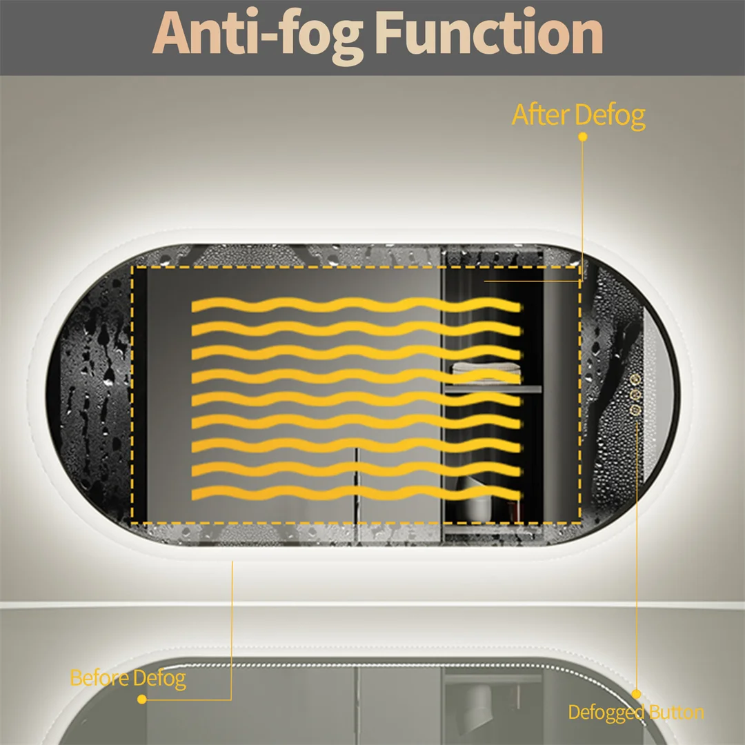 LUVODI LED Backlit Vanity Mirror with Dimming & Anti-Fog - Image 5