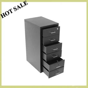 6-Drawer Locking Metal File Cabinet with Wheels