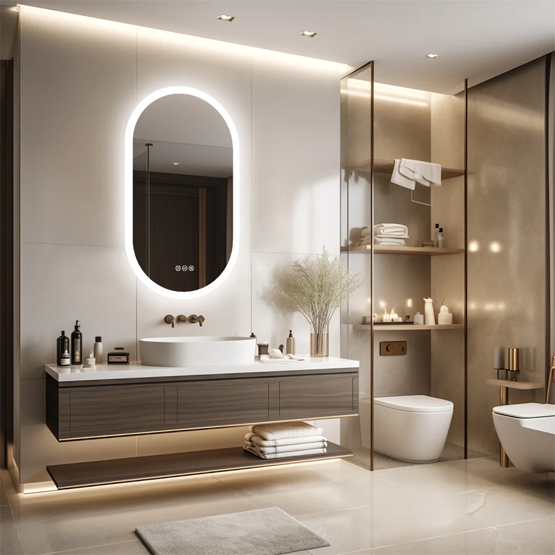 LUVODI LED Backlit Vanity Mirror with Dimming & Anti-Fog - Image 1