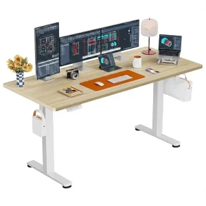 71" Electric Standing Desk with Memory Height & Natural Finish - Thumbnail Image 6