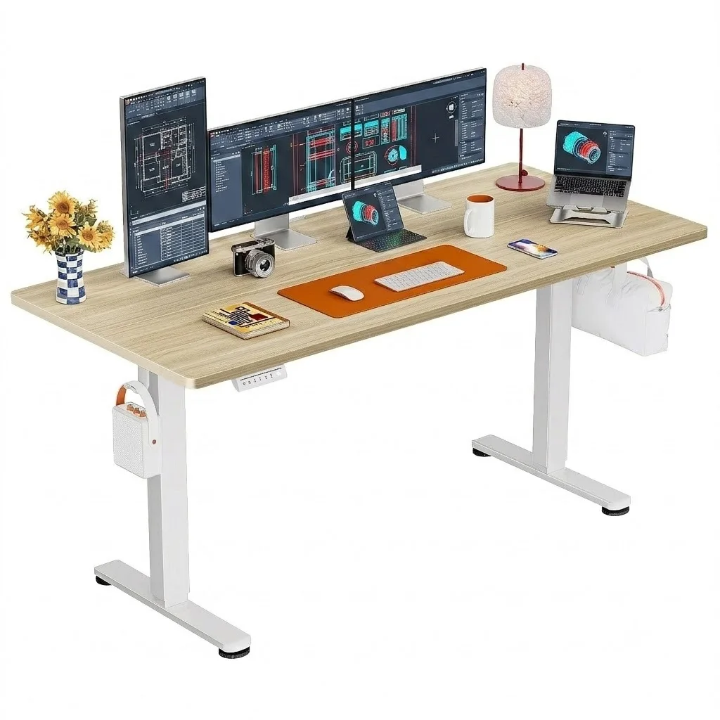 71" Electric Standing Desk with Memory Height & Natural Finish - Image 6