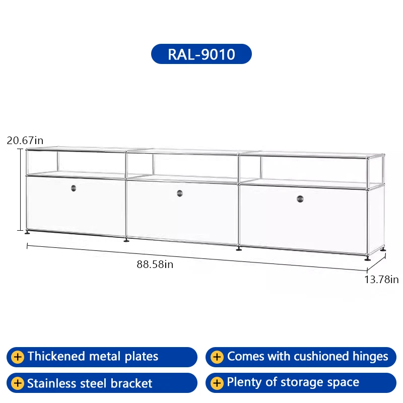 Corner TV Stand with Metal Storage Display Cabinet - Image 11