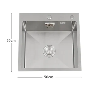 304 Stainless Steel Single Bowl Topmount Kitchen Sink - Thumbnail Image 13