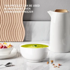 8-Piece Premium White Porcelain Bowls, 10 oz Each - Thumbnail Image 4