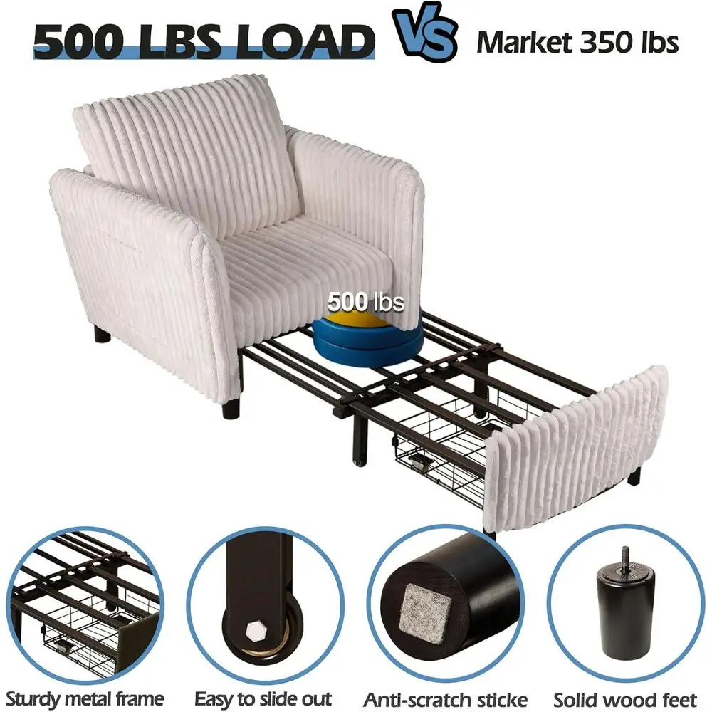 84" Convertible Sleeper Chair Bed – 4-in-1 Comfort & Style - Image 4