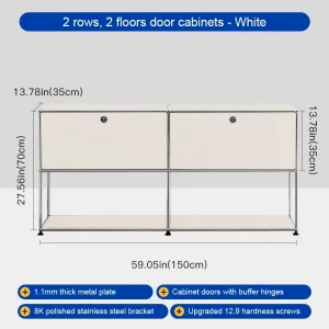 Corner TV Stand with Metal Storage Display Cabinet - Thumbnail Image 9