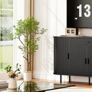Wood Sideboard Buffet Cabinet with Storage & Coffee Bar - Thumbnail Image 6