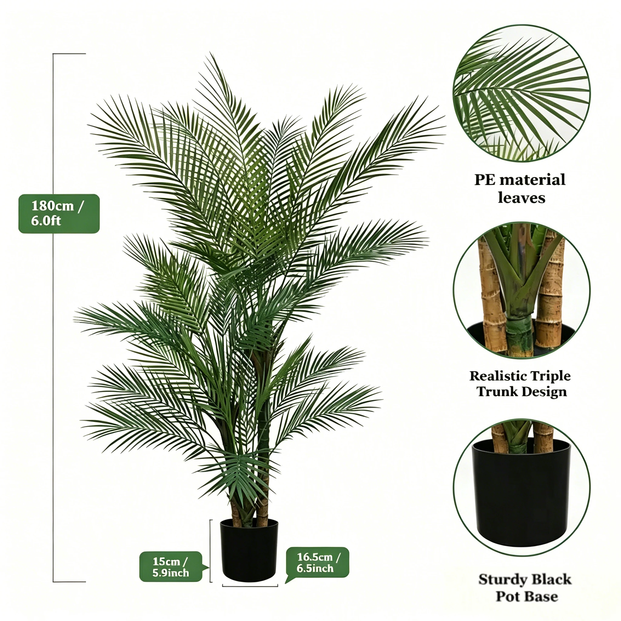 5/6FT UV-Resistant Tropical Plant with Decorative Pot - Image 6