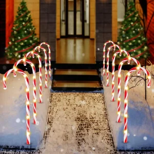 Set of 12 Warm White 16" Christmas Candy Cane Path Lights - Thumbnail Image 6