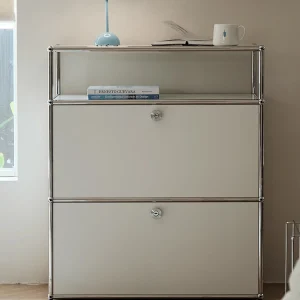 Corner TV Stand with Metal Storage Display Cabinet - Thumbnail Image 4