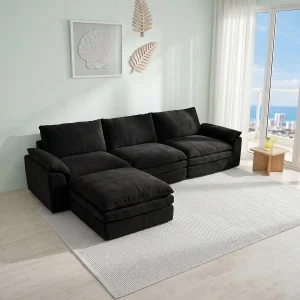 Deep Seat Cloud Cream Sofa, No Assembly Required - Thumbnail Image 5
