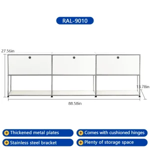 Corner TV Stand with Metal Storage Display Cabinet - Thumbnail Image 8