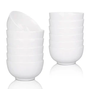 8-Piece Premium White Porcelain Bowls, 10 oz Each - Thumbnail Image 2
