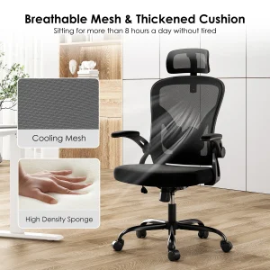 Farini Ergonomic Mesh Office Chair with Lumbar Support - Thumbnail Image 3