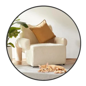 Luxury Round Wall Mirror with Black & Gold Frame for Any Room - Thumbnail Image 6