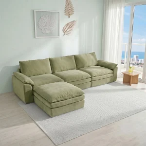 Deep Seat Cloud Cream Sofa, No Assembly Required - Thumbnail Image 8