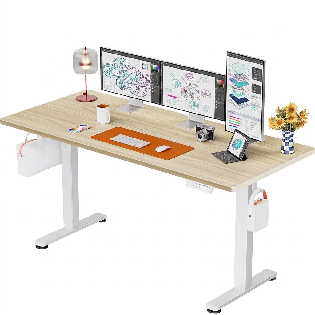 71" Electric Standing Desk with Memory Height & Natural Finish - Image 9