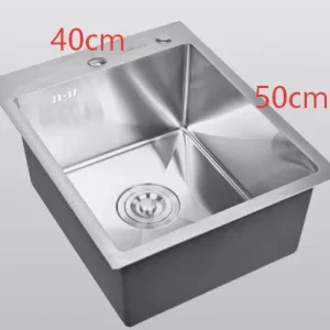 304 Stainless Steel Single Bowl Topmount Kitchen Sink - Thumbnail Image 14