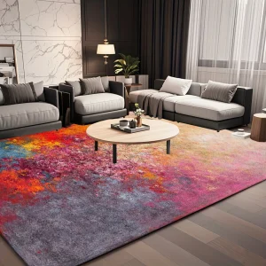 Colorful Abstract Art Deco Rug – Soft & Stylish