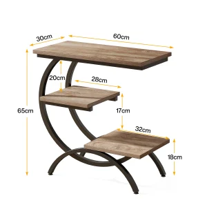 Tribesigns C-Shaped 3-Tier Industrial End Table with Storage - Thumbnail Image 10