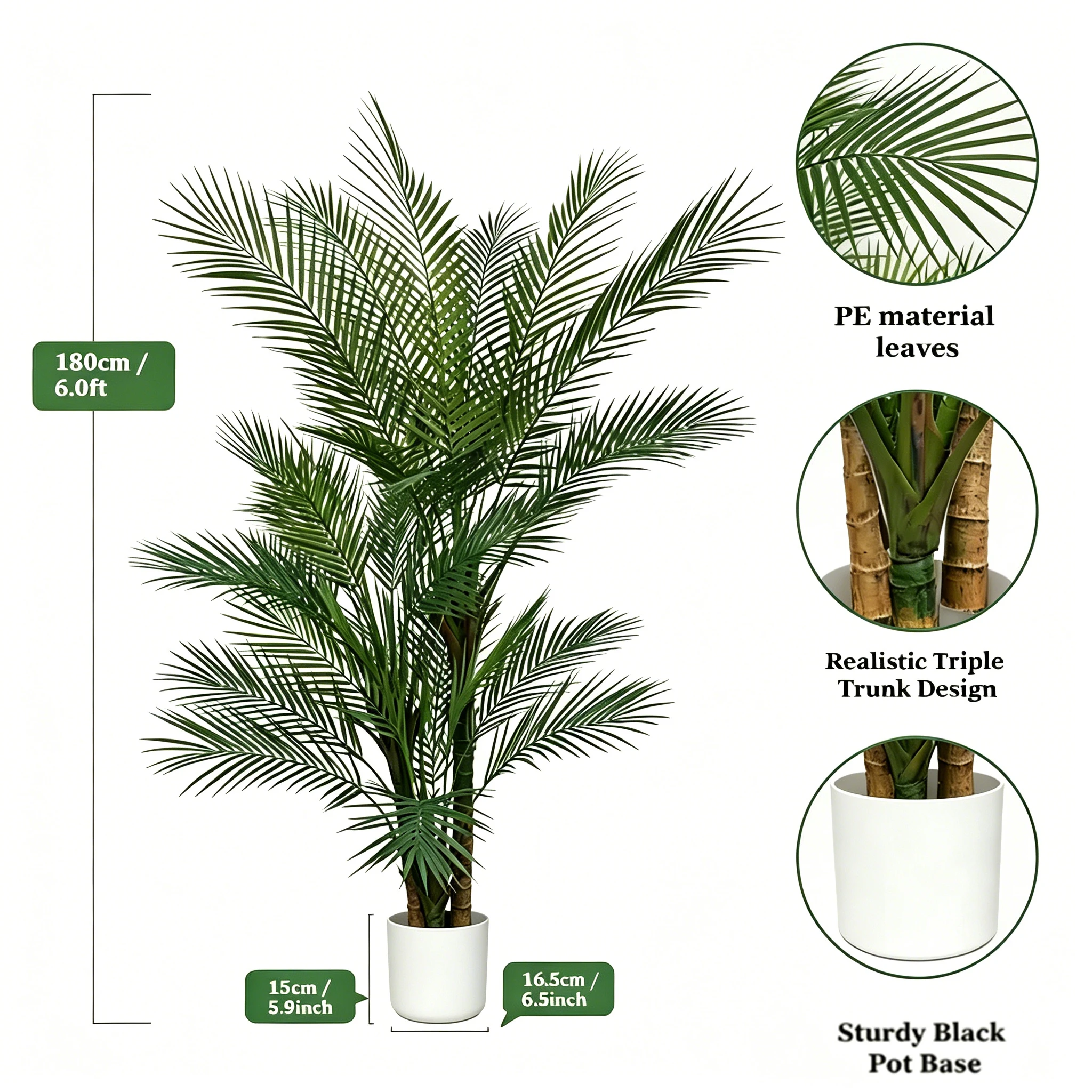 5/6FT UV-Resistant Tropical Plant with Decorative Pot - Image 8