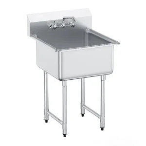 SucceBuy Stainless Steel Utility Sink with Faucet for Home & Business - Thumbnail Image 1
