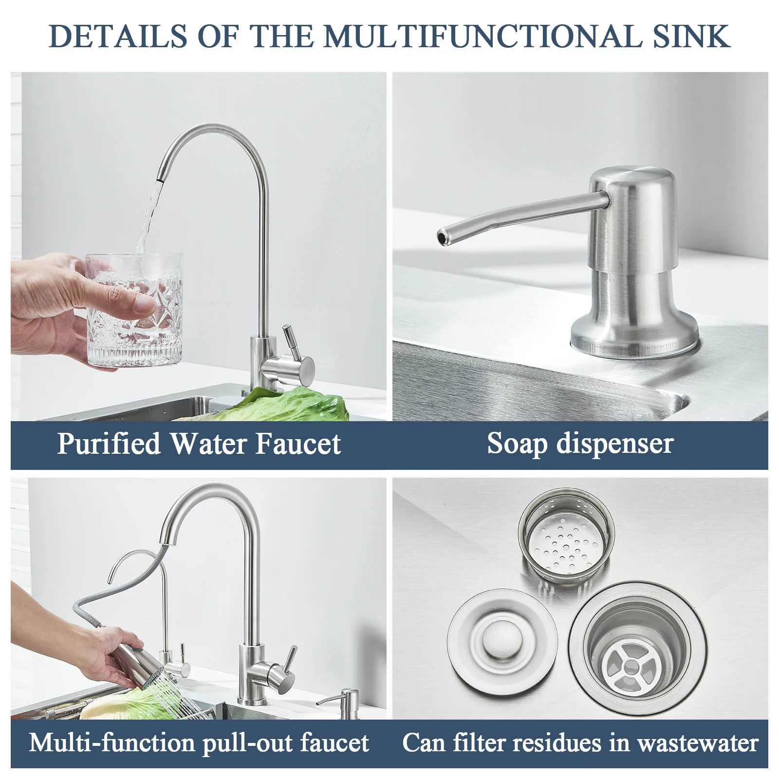 304 Stainless Steel Single Bowl Topmount Kitchen Sink - Image 2