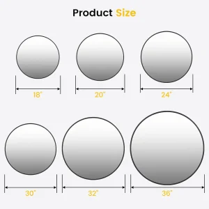 Luxury Round Wall Mirror with Black & Gold Frame for Any Room - Thumbnail Image 3