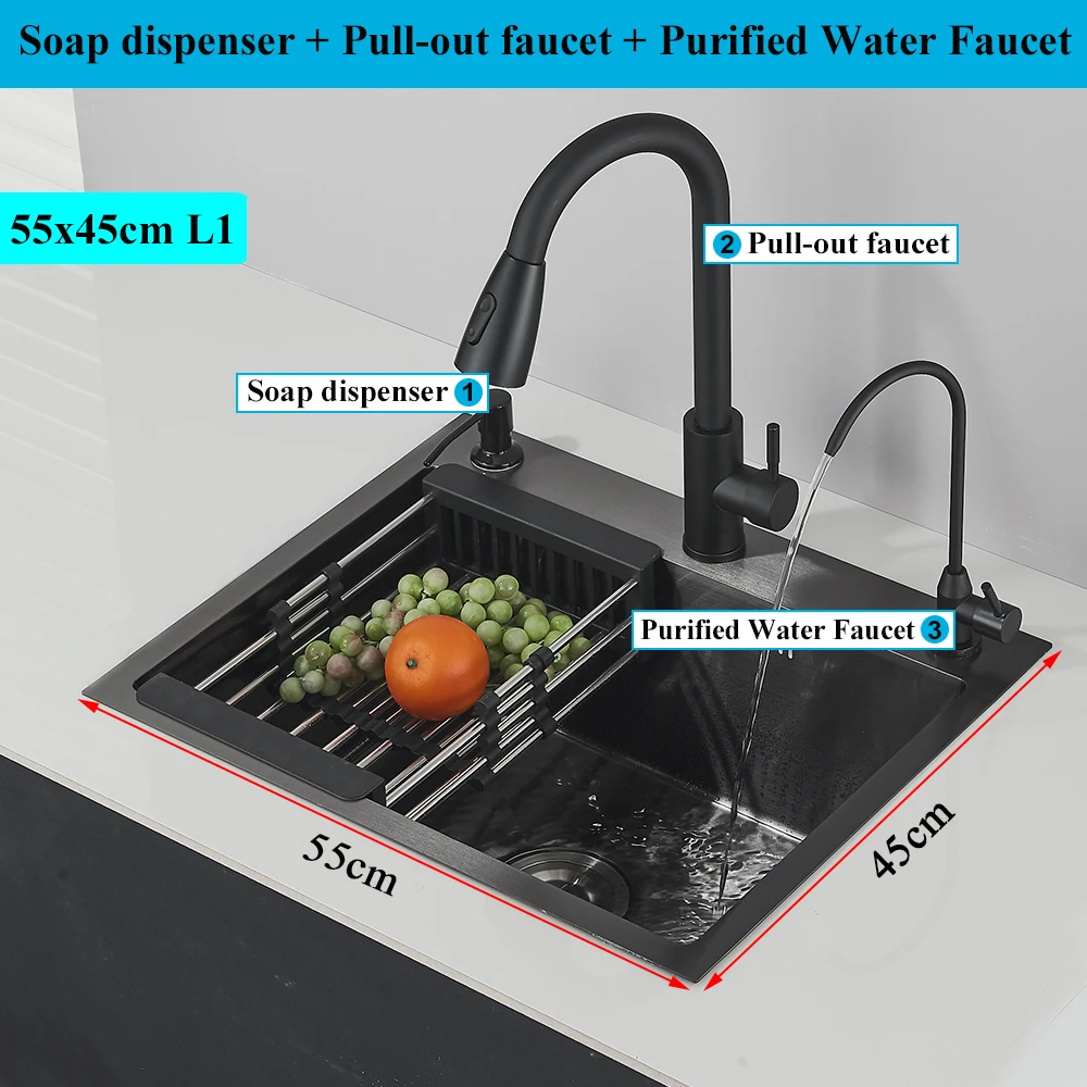 304 Stainless Steel Single Bowl Topmount Kitchen Sink - Image 5