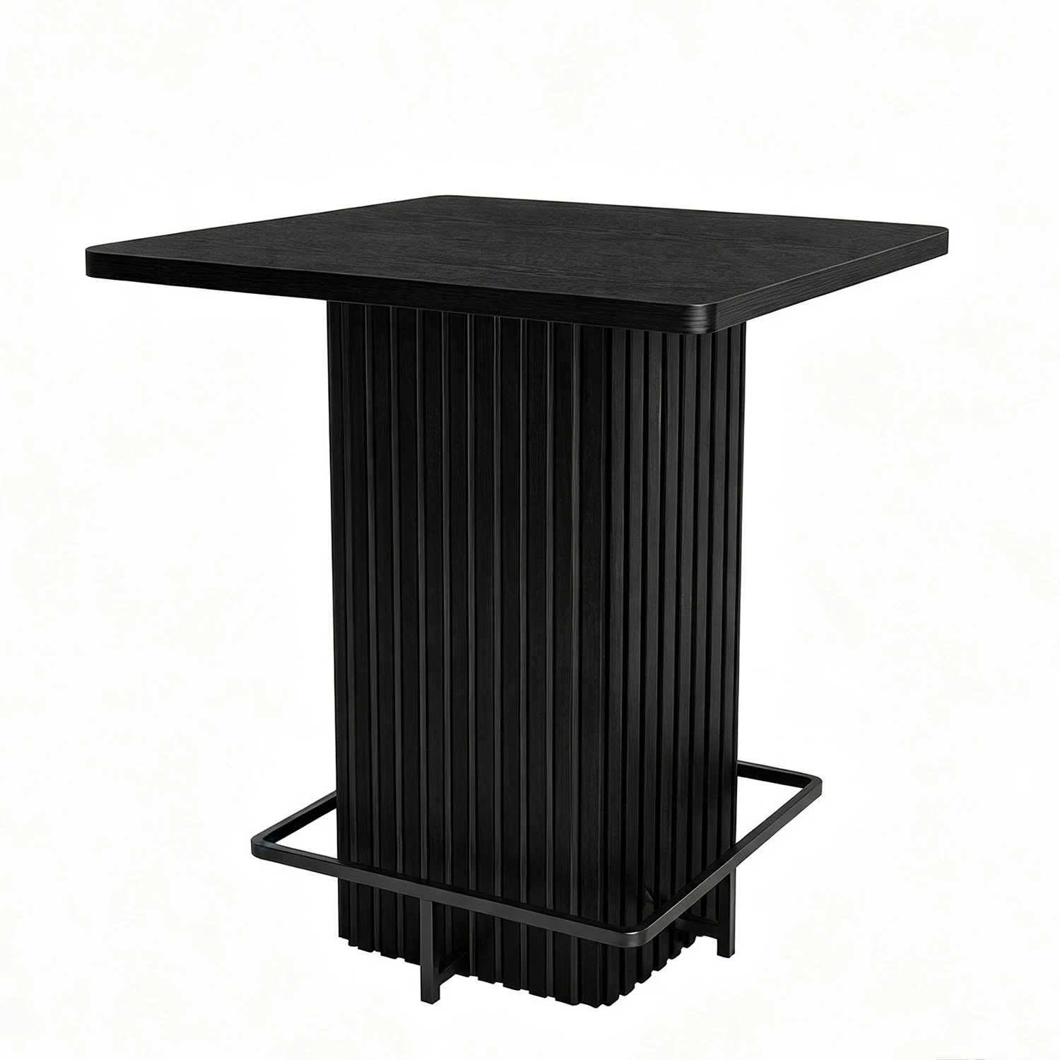 Chic 31.5" Fluted Bistro Bar Table with Luxe Metal Footrest - Image 7