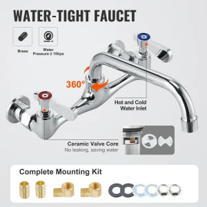 SucceBuy Stainless Steel Utility Sink with Faucet for Home & Business - Thumbnail Image 2