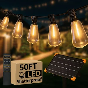50FT Solar String Lights for Patios, Gardens & More