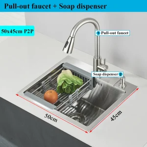 304 Stainless Steel Single Bowl Topmount Kitchen Sink - Thumbnail Image 6