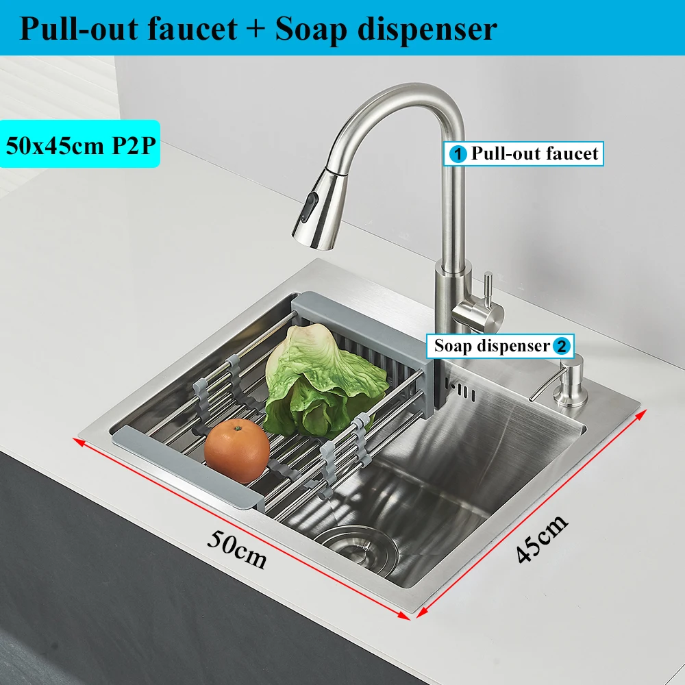304 Stainless Steel Single Bowl Topmount Kitchen Sink - Image 6