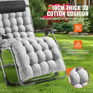 SucceBuy Zero Gravity Recliner with Cushion, Footrest & Cupholder - Thumbnail Image 4