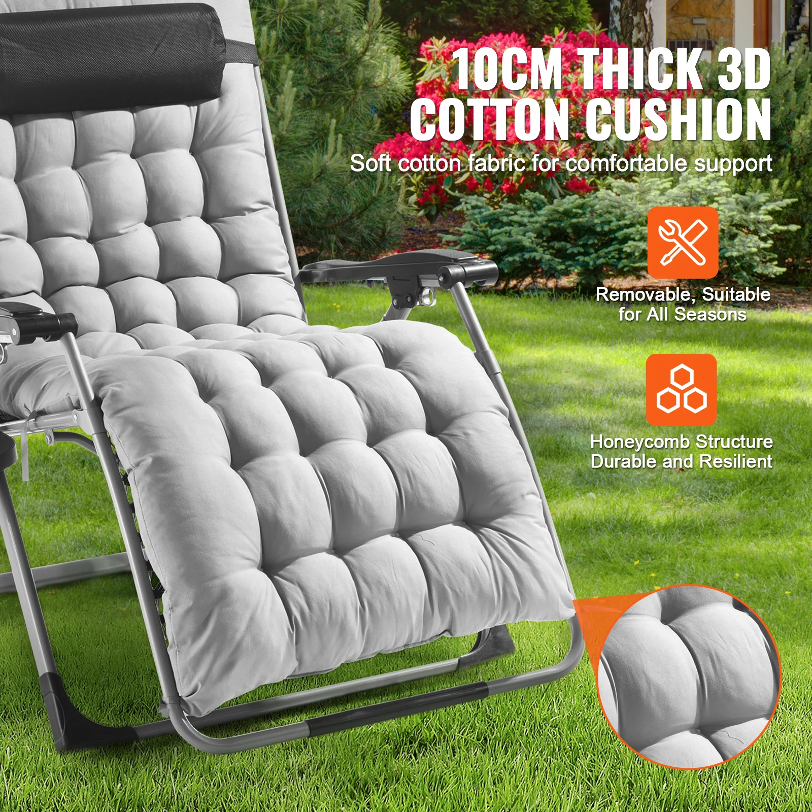 SucceBuy Zero Gravity Recliner with Cushion, Footrest & Cupholder - Image 4
